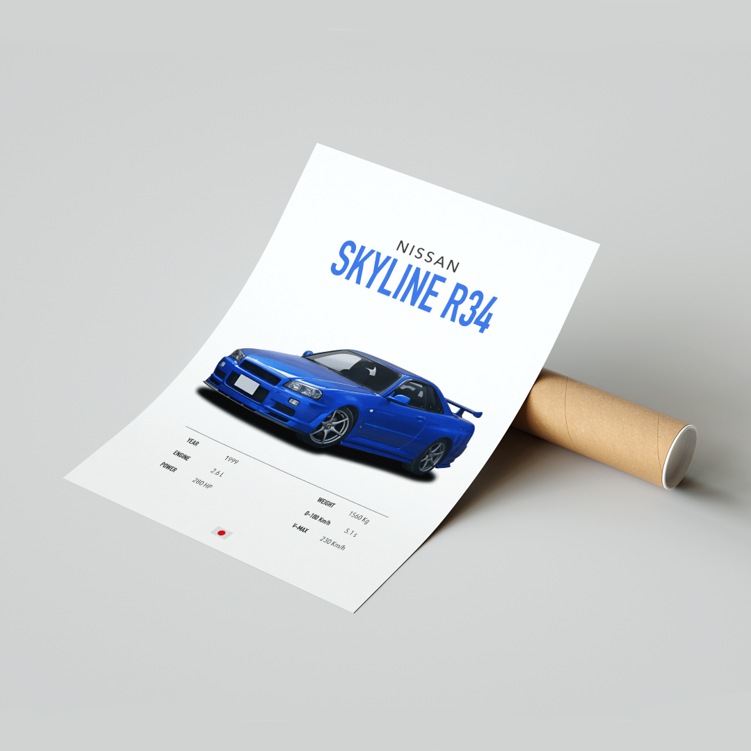 Plakat Nissan Skyline R34