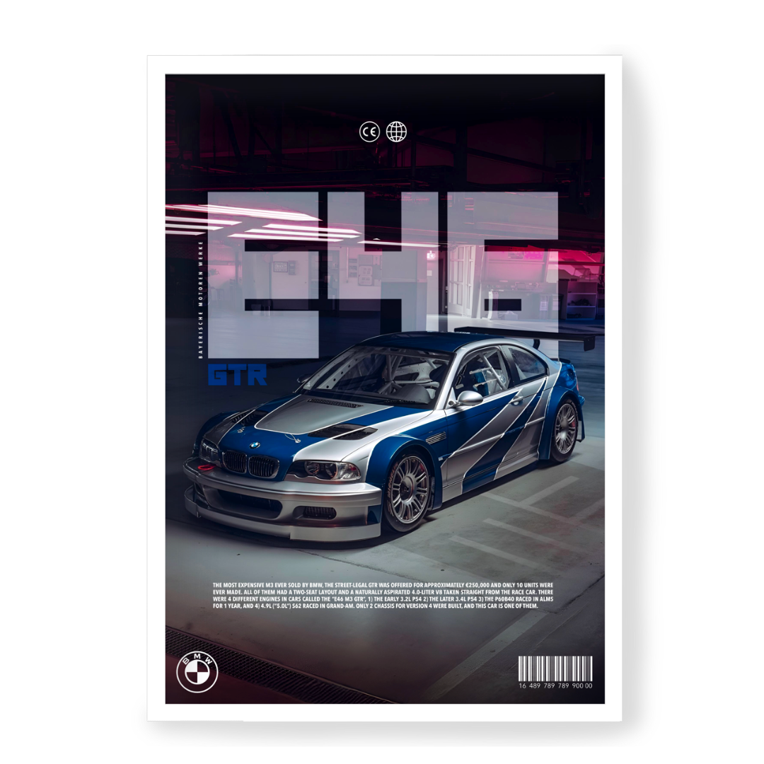 Plakat BMW E46 GTR