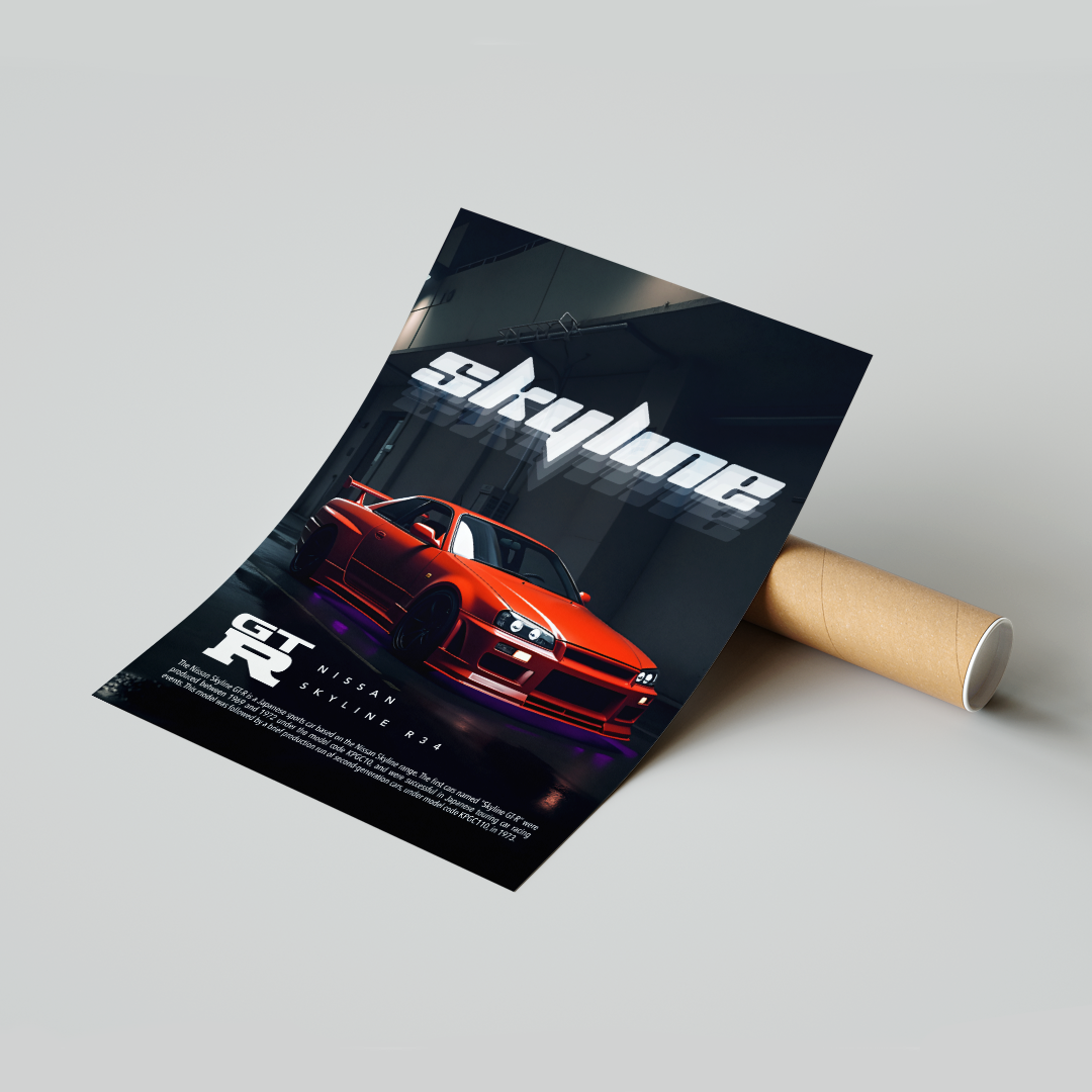 Plakat Nissan Skyline R34