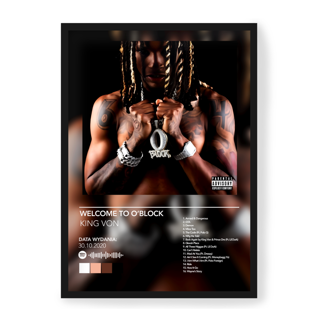 Plakat King Von Welcome To O'Block