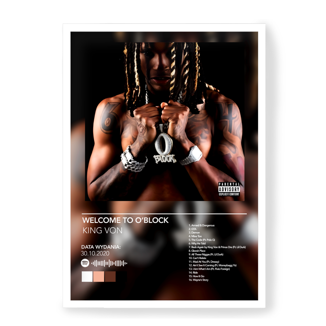 Plakat King Von Welcome To O'Block