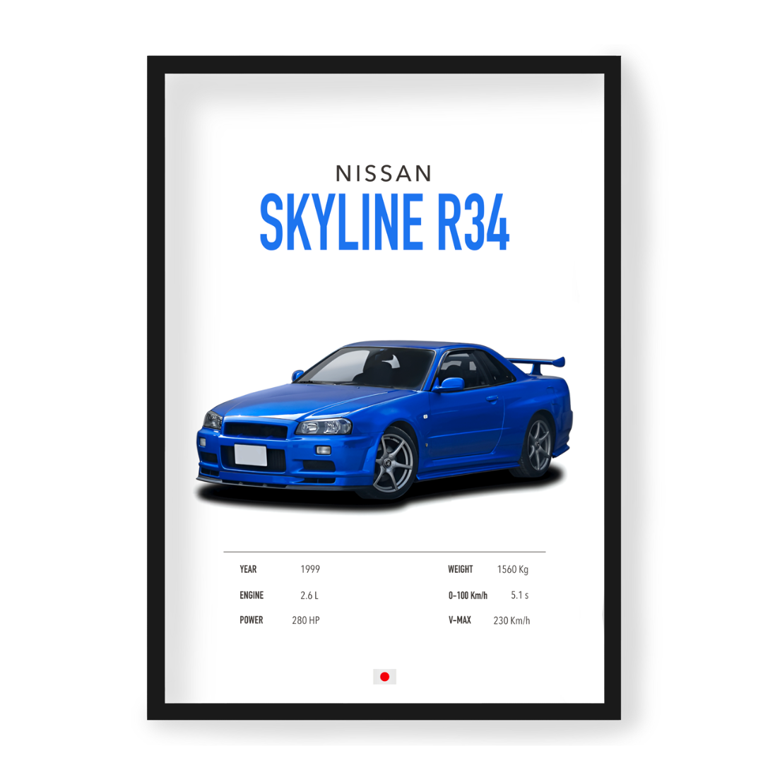 Plakat Nissan Skyline R34