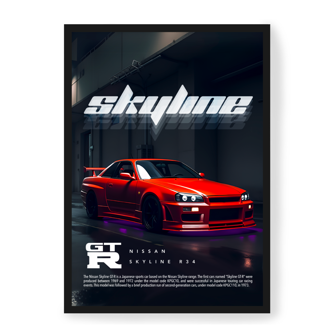 Plakat Nissan Skyline R34