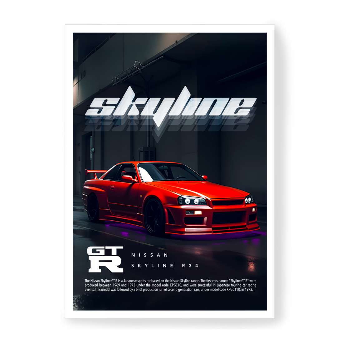 Plakat Nissan Skyline R34