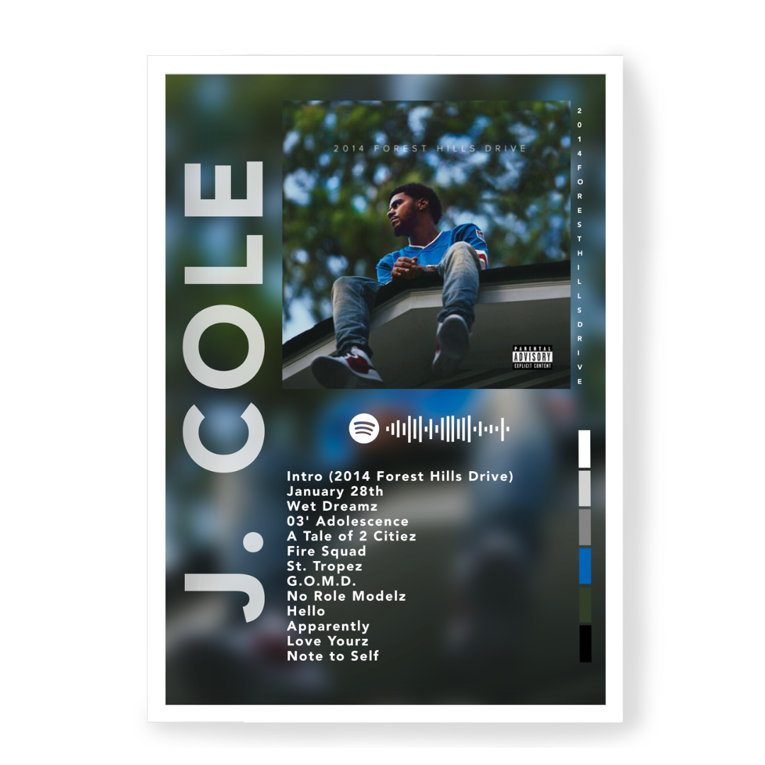 Plakat J. Cole 2014 Forest Hills Drive