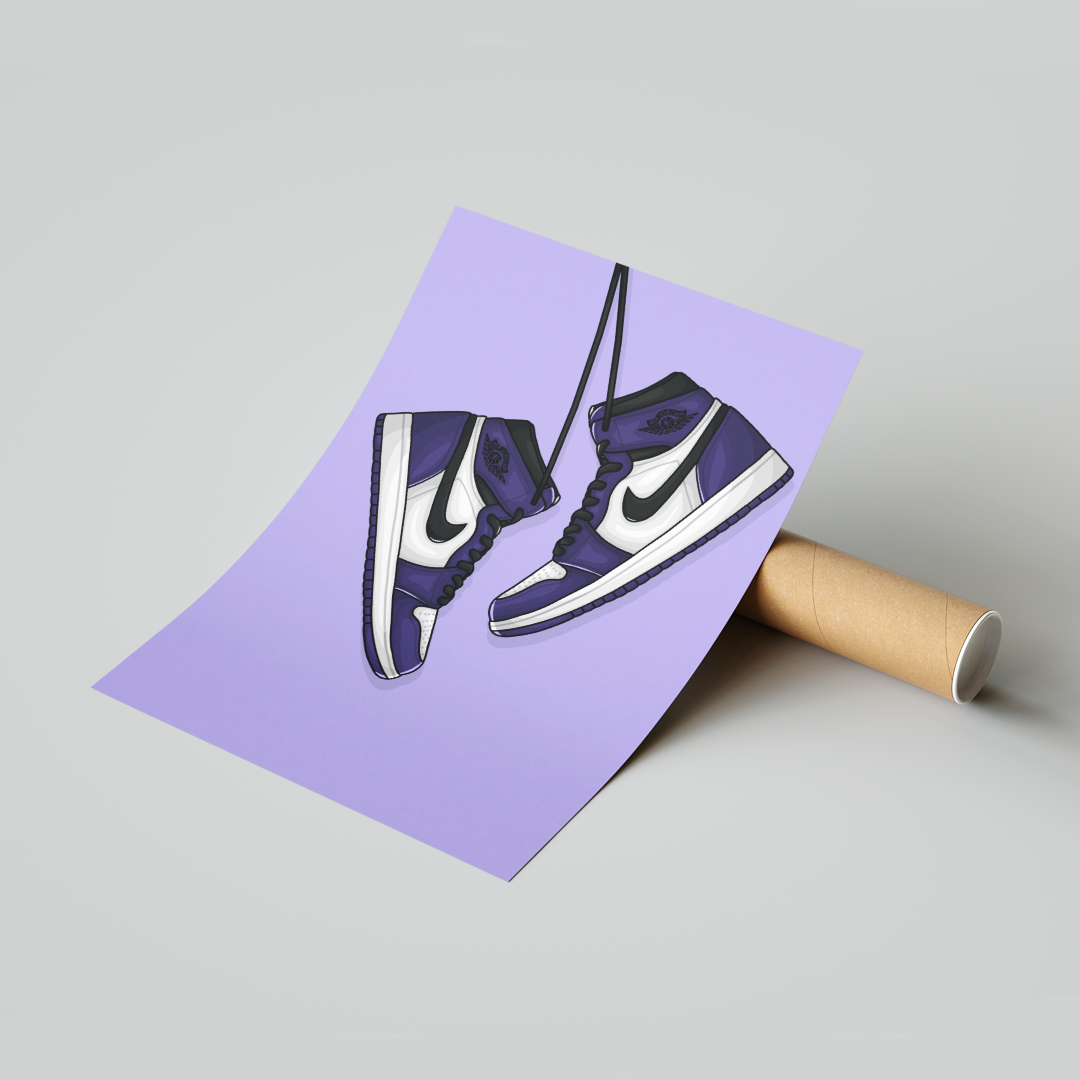 Plakat Jordan 1 Retro High Court Purple White
