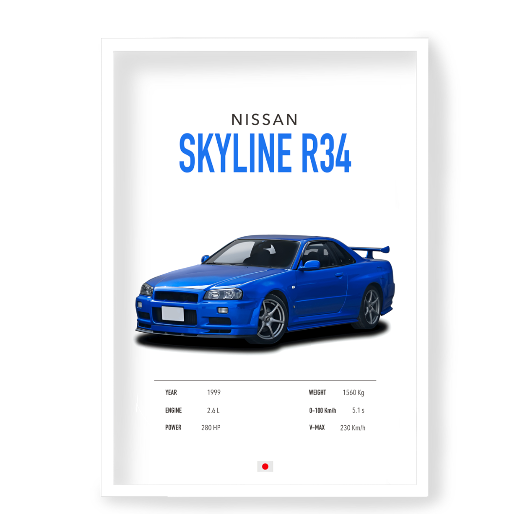Plakat Nissan Skyline R34