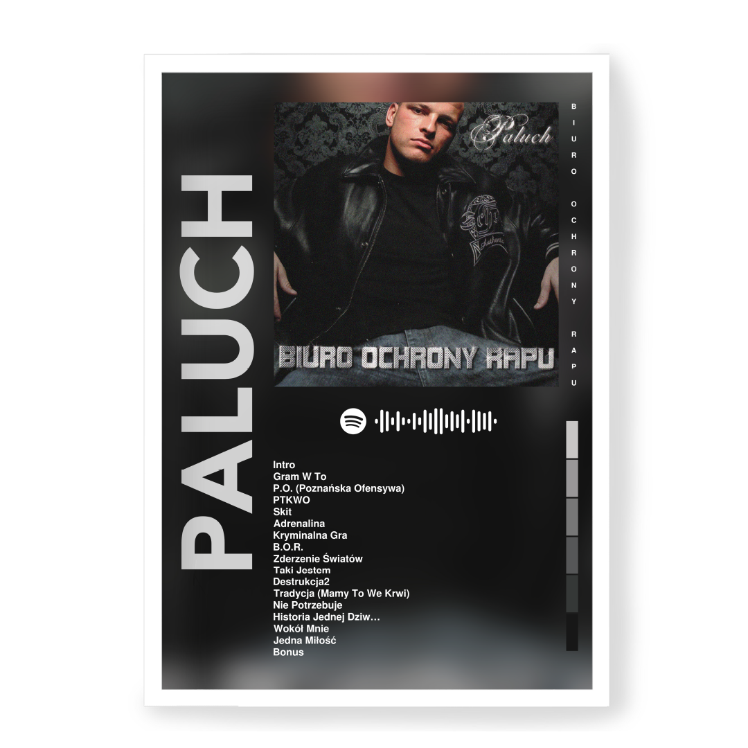 Plakat Paluch Biuro Ochrony Rapu — Biały